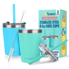 tweevo Sippy Cups For Toddlers 1-3 - Toddler Cups w/Screw Lids - Stainless Steel Kids Tumblers With Straws and Lids - 2 Pack (Bl