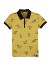 Gini & Jony Boys Yellow Cotton Conversational Collared Neck Half Sleeve Polo TShirt 1824 Months