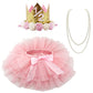 Bgfks Baby Girls Soft Tutu Skirt With Diaper Cover,1/2St Birthday Party Tutu Skirt Sets (Pink)