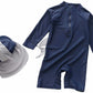 Baby Boys Toddlers Kids Swimsuit One Piece With Sun Hat Rash Guard,Zipper Bathing Surfing Swimwear Upf 50+ Shark 9-18 Months