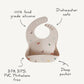 Mushie Silicone Baby Bib | Adjustable Fit Waterproof Bibs (Pretzel)
