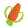 Infantino Lil Nibbles Textured Silicone Baby Teether - Sensory Exploration and Teething Relief with Easy to Hold Handles, Orang
