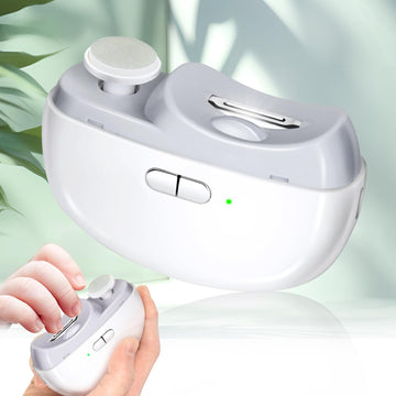 Electric Nail Clipper 2 In 1 Design, Automatic Baby Nail Trimmer With Light & 2 Speeds, Nail Polisher, Usb Rechargeable Safety E