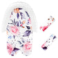 Pea Pod Baby Car Seat Head Support and Body Support with 2 Strap Covers, Ultra Soft Warm Minky Dot Fabric Backing, Baby Essentia
