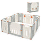 Costzon Baby Playpen, 14-Panel Foldable Large Baby Playard W/Locking Gate, Non-Slip Rubber Bases, Adjustable Shape, Portable Bab