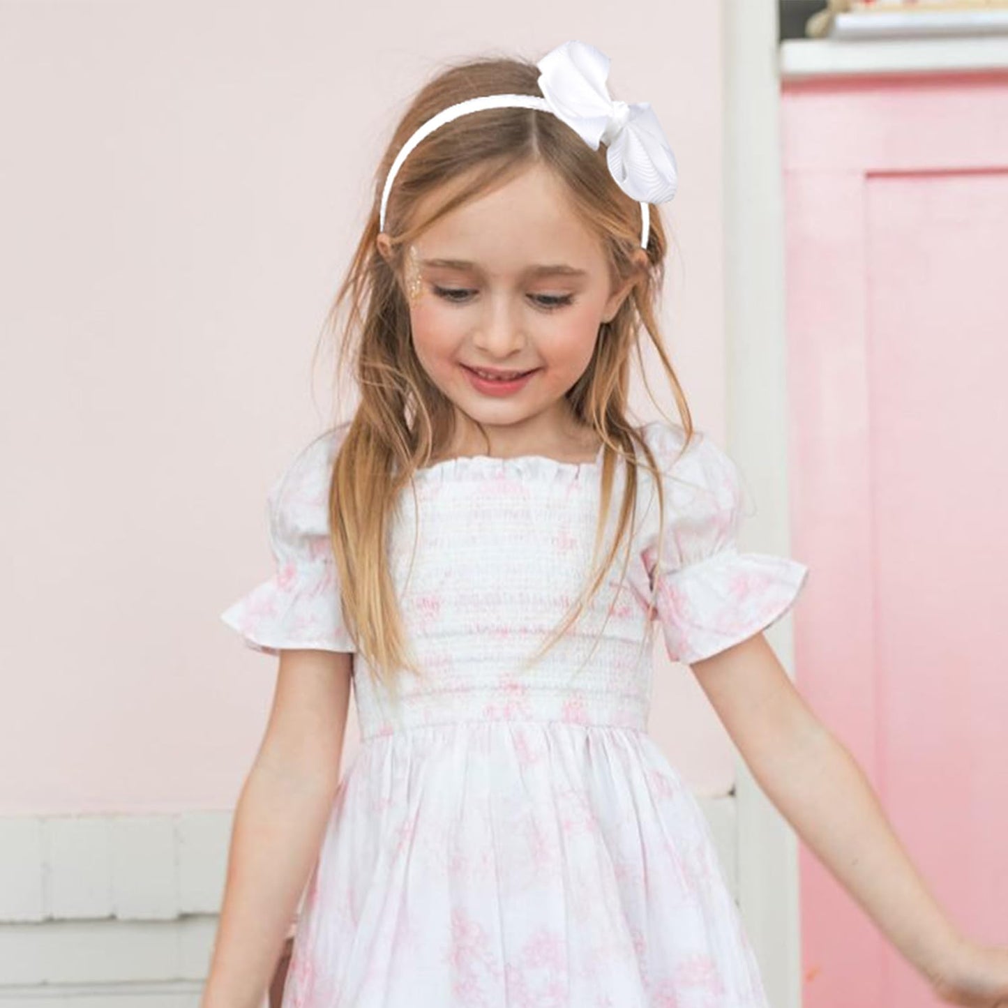 Deeka White Hair Accessories Set - 15 Pieces Uniform Bows, Clips, Headband, And Ties For Little Toddler Girls
