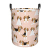 Pevtufa Beagle Dog On Brown Foldable Laundry Basket Organizer,Fabric Clothes Toy Storage Basket Nursery Hamper Storage Bin For H