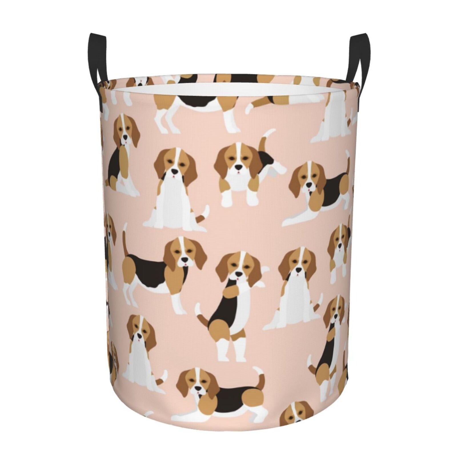 Pevtufa Beagle Dog On Brown Foldable Laundry Basket Organizer,Fabric Clothes Toy Storage Basket Nursery Hamper Storage Bin For H