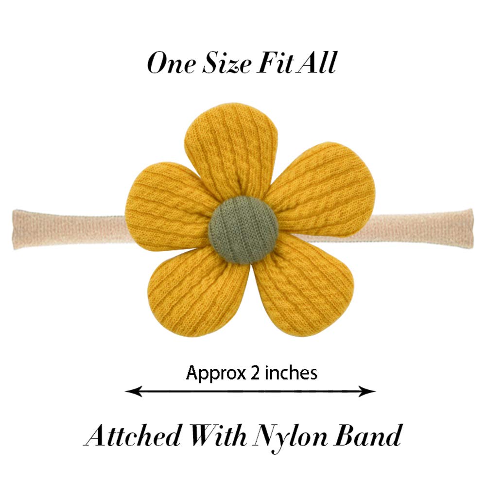 Jiahang Baby Girls Hair Bow Headbands Nylon Flower Hairband Blossoms Hair Accessories 10Pcs For Newborn Infant Toddlers