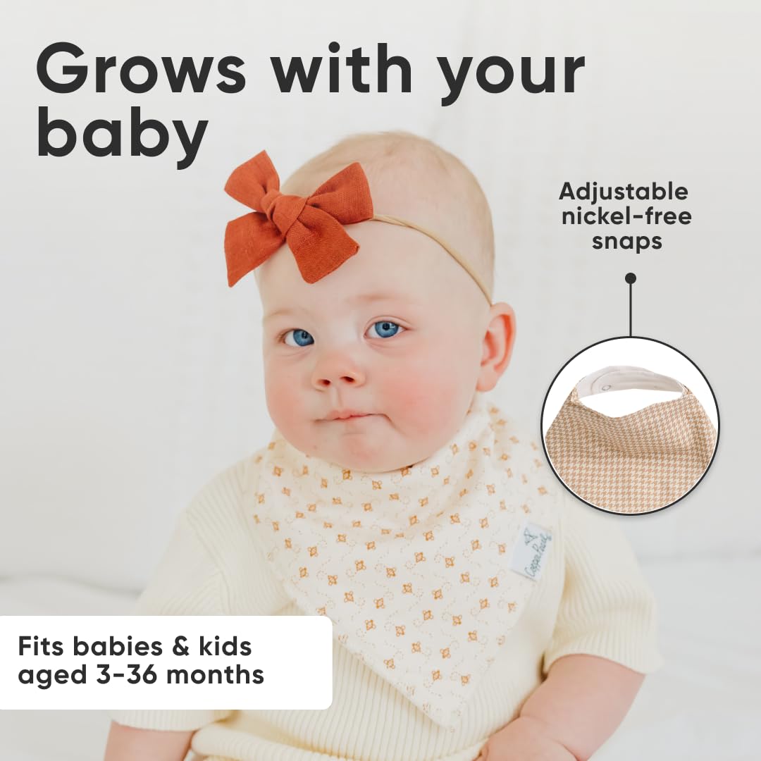 Baby Bandana Drool Bibs for Drooling and Teething 4 Pack Gift Set Flora by Copper Pearl