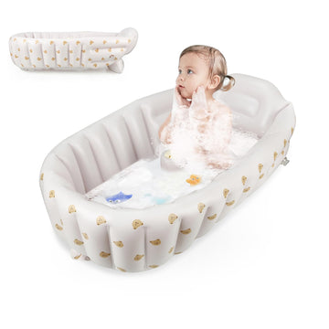 Pandaear Inflatable Bathtub For Toddlers, Collapsible Portable Bathtub For Kids Travel Baby Bathtub With Air Pump, Non-Slip Show