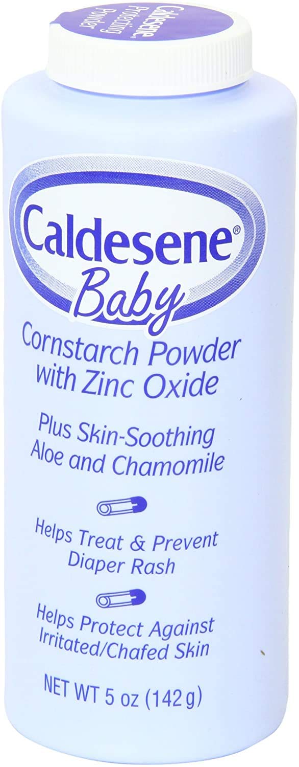 Caldesene Cornstarch Baby Powder With Zinc Oxide, Talc-Free Baby Powder, 5 Oz (2 Pack)