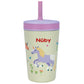 Nuby Thirsty Kids Insulated Toddler Cup with Silicone Flexstraw - 12 oz - Stainless Steel and Leak-Resistant - 18+ Months - Unic