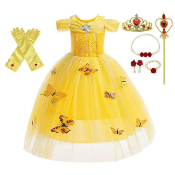 Dressy Daisy Girls' Princess Fancy Dress Up Costume With Accessories Christmas Halloween Outfit Butterfly Size 8-10 Yellow