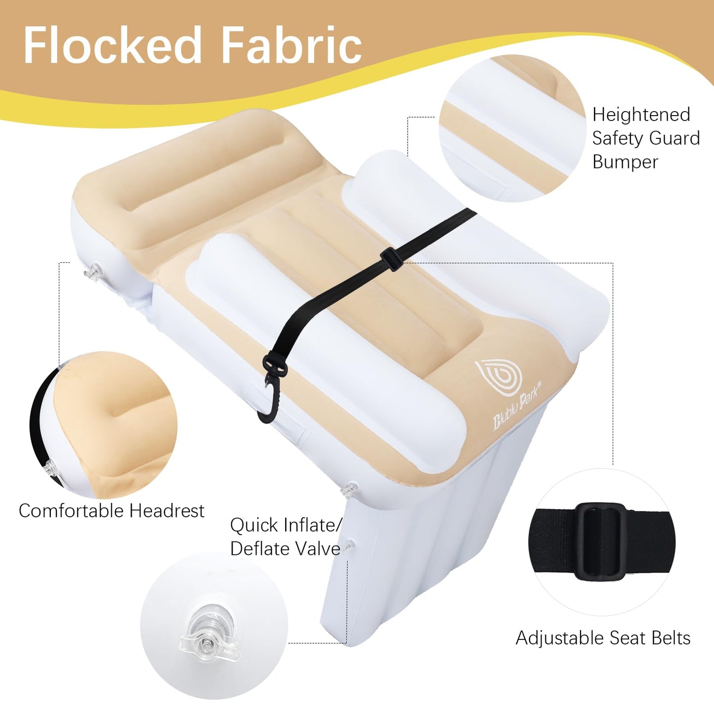 Blublu Park Inflatable Airplane Bed For Toddler, Airplane Seat Extender For Kids Airplane Travel Essentials, Toddler Bed With Si