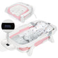 Orzbow Collapsible Baby Bathtub, Large Baby Bath Tub for Newborn with Soft Cushion & Thermometer, Travel Portable Baby Tubs for 