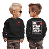 Modntoga Toddler Baby Boy Valentines Day Sweatshirt Mr Steal Your Heart Graphic Shirt Long Sleeve Funny Letter Pullover Tops (Bl