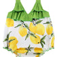 Princesasa V-Neck Floral Playsuit Lemon Outfit Headband Baby Girl'S Romper Clothes,9Ed90,6-12 Months(Size M)