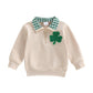 Lucikamy Toddler Baby Boy Girl St Patricks Day Outfit Collared Zipper Embroidery Sweatshirt Shirt Long Sleeve Pullover Tops (Bei