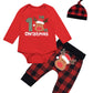 Mommy'S New Man 3Pcs Baby Boys Girls My First Christmas Outfit Set Deer Long Sleeve Romper (Red, 0-3 Months)