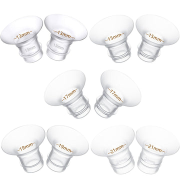 10PCS Flange Insert 13/15/17/19/21mm*2PCS Compatible with Momcozy M5/M6/M9/S12 Pro/S9 Pro/V1 Pro/V2 pro, Spectra/Medela/Elvie/NC