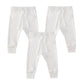 Owlivia Organic Cotton Baby Boy Girl 3-Pack Wiggle Pants Jogging Pants (3Pack Off-White, 12-18Months)