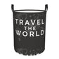 Pevtufa Travel The World1 Foldable Laundry Basket Organizer,Fabric Clothes Toy Storage Basket Nursery Hamper Storage Bin For Hou