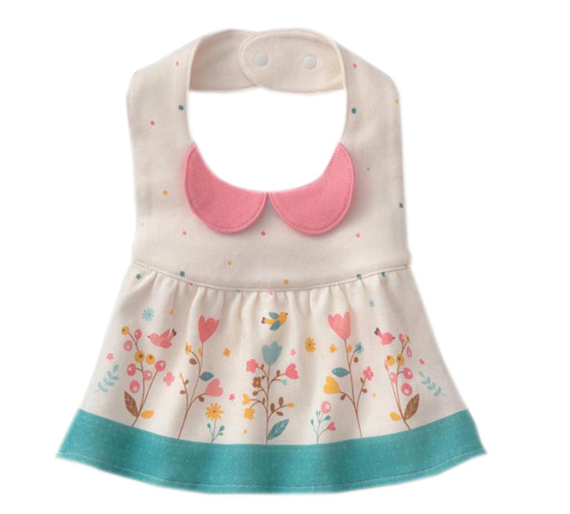 GZMM Baby Girls Waterproof Dress Bibs With Adjustable Snaps 3-24 Months