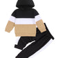 Itkidboy Toddler Boy Clothes 2T 3T Long Sleeve Hooded Pullover Colorblock Sweatshirt Pants 2Pcs Toddler Boys Winter Outfits
