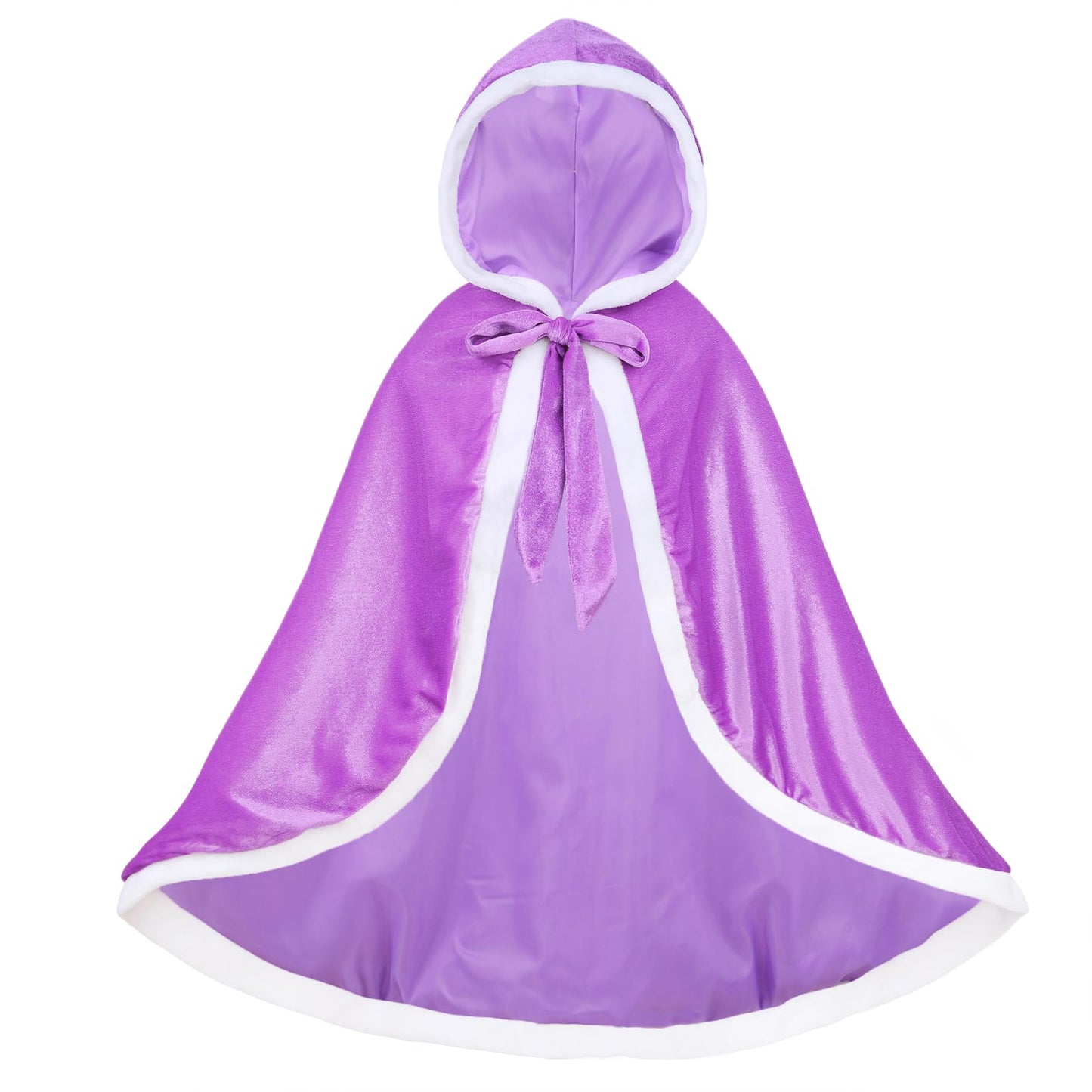 Century Star Girl Fur Princess Cape With Hood Girls Cloak For Little Girls Christmas Purple 2-3 Years