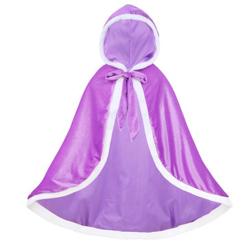 Century Star Girl Fur Princess Cape With Hood Girls Cloak For Little Girls Christmas Purple 2-3 Years