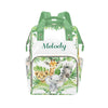 Yeshop Jungle Safari Animals Nuetral Personalized Diaper Bag Backpack Tote With Name,Custom Travel Nappy Mommy Bag Backpack For