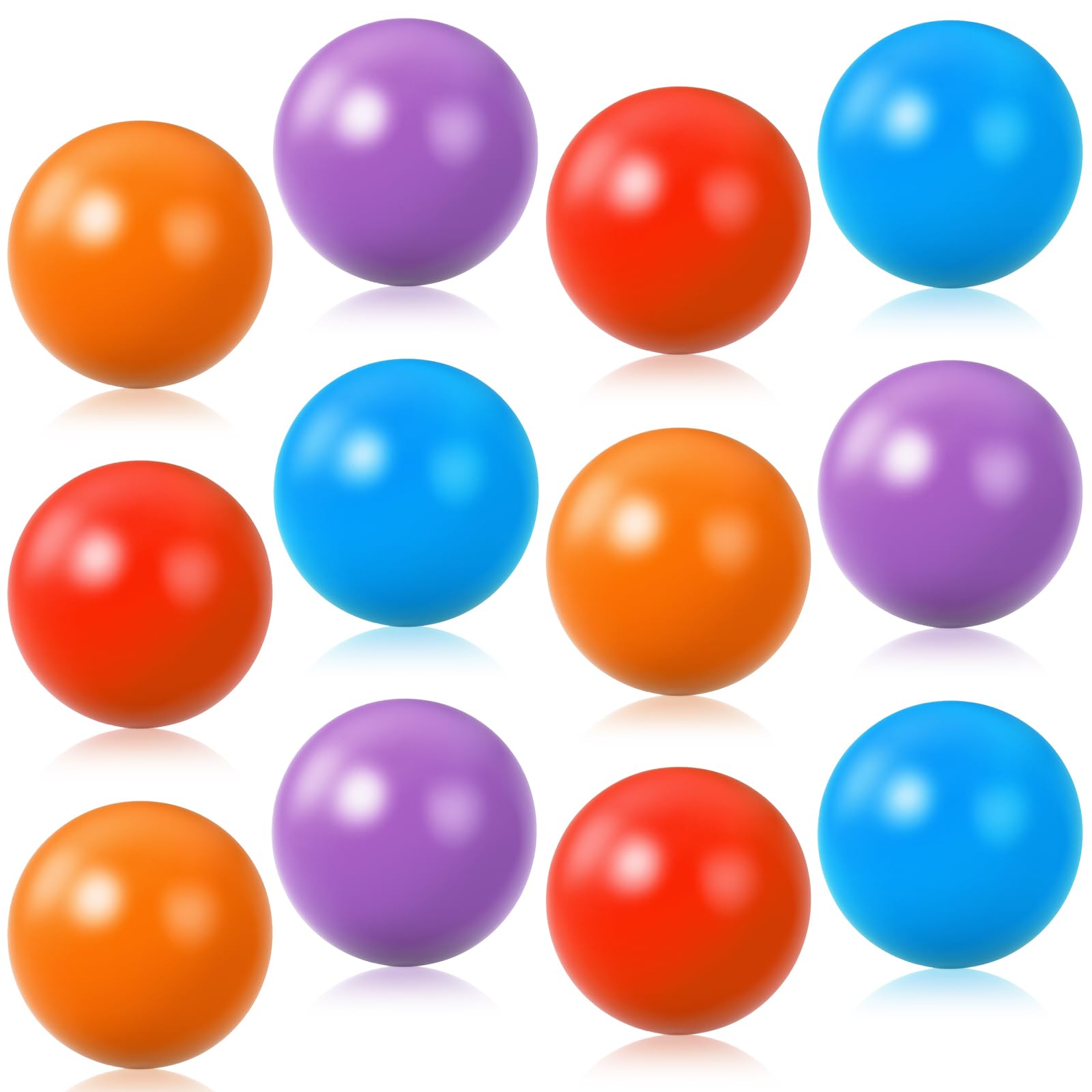 Civaner 12 Pieces Multi Colored Plastic Replacement Balls Small Bulldozer Popper Toy Balls 1.75 Inch Soft Crush Proof Air Filled