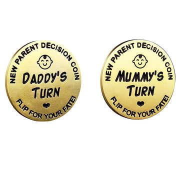 New Dad Mom Gifts Funny Decision Making Coin, New Baby Gift For Parent Mummy Daddy Pregnancy Women First Time To Be Moms Dads St