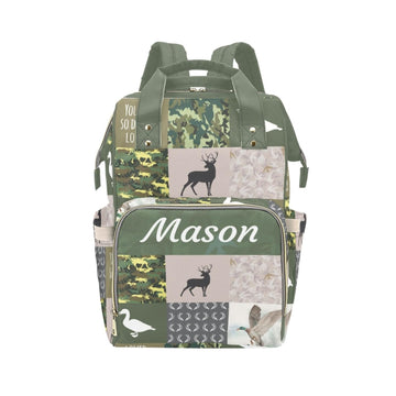 Noverbibi Custom Diaper Bag with Name Personalized Name Mallard Duck with Nylon Travel Backpack for Holiday Travel Customized Na