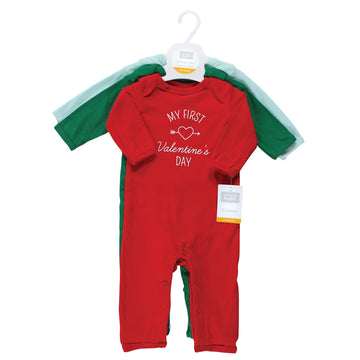 Hudson Baby Unisex Baby Cotton Coveralls, Valentine Easter, 9-12 Months