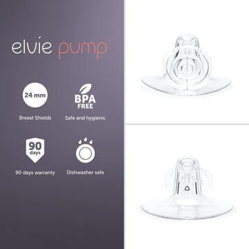 Elvie Pump Breast Shield - 24Mm | 2 Pack Nipple Shield Flange For Pumping Breast Milk | Breast Feeding Essentials For Electric B