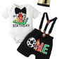 Baby Boy Birthday Outfit 1St Birthday Outfit Boy Farm 1St Birthday Outfit (Black-Short, 12-18 Months)