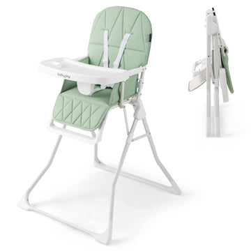 Baby Joy Foldable High Chair, Portable Highchairs For Babies And Toddlers With 3-Position Adjustable Tray & Footrest, Removable