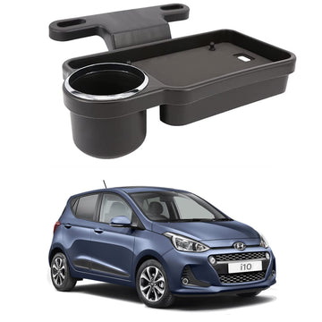 Oshotto (FT04) Foldable Car Auto Headrest Rear Back Seat Table Drink Food Cup Tray Holder Compatible with Hyundai i10  Black
