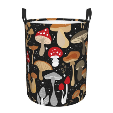 Pevtufa Various Mushrooms Foldable Laundry Basket Organizer,Fabric Clothes Toy Storage Basket Nursery Hamper Storage Bin For Hou