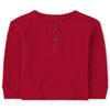 The Childrens Place Baby Boys And Toddler Boy Long Sleeve Thermal Henley Top Shirt, Classicred, 18-24 Months Us