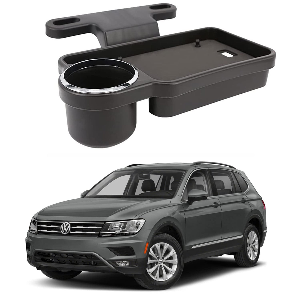 Oshotto (FT04) Foldable Car Auto Headrest Rear Back Seat Table Drink Food Cup Tray Holder Compatible with Volkswagen Tiguan  B