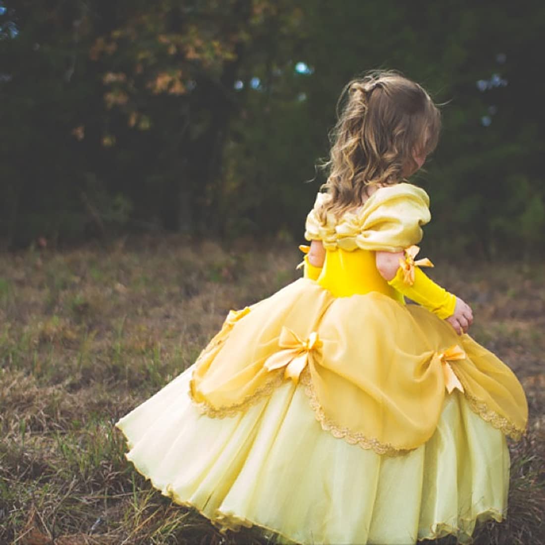 Cqdy Belle Princess Dress Costume Sleeveless Party Christmas Halloween, Yellow, 4-5T