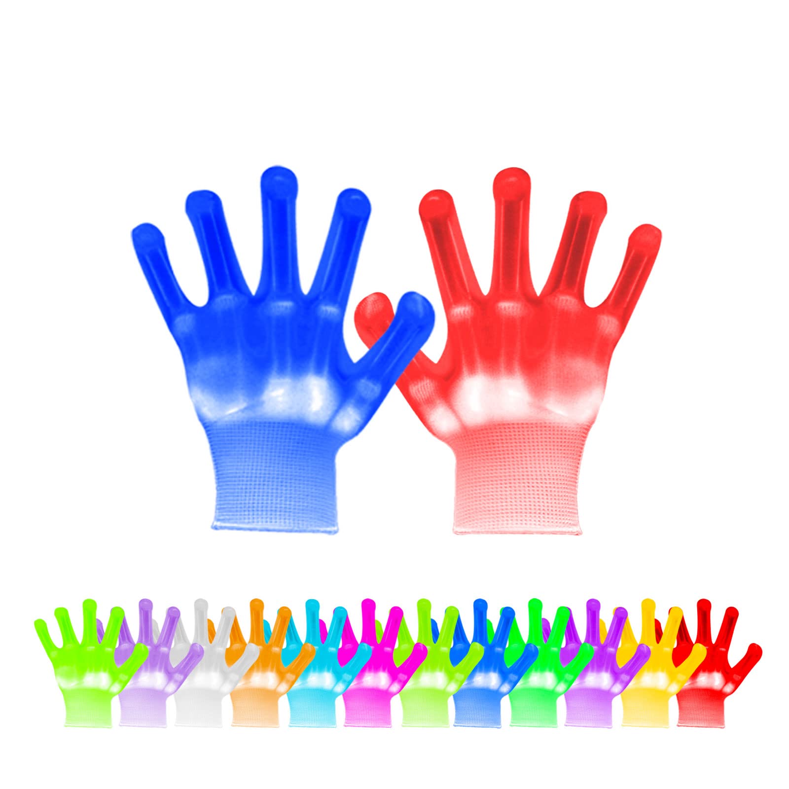 Vicsport Led Gloves For Kids Led Skeleton Gloves 12 Color Changeable Light Up Shows Halloween Cool Fun Gifts