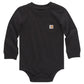 Carhartt Long-Sleeve Pocket Bodysuit, Caviar Dark Black, 12 Months
