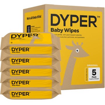 Dyper Baby Wet Wipes | 99.9% Water Unscented For Sensitive Newborn Skin | Hypoallergenic | Honest Ingredients | Made With Plant-