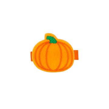 Wee Ones Girls' Harvest Embroidery Felt Hair Clips on WeeStay no-slip clip, One Size, Pumpkin