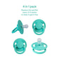 Symmetrical Pacifier By Lovenoobs, 4 Pack, Pacifiers 0-6 Months, Baby Starter Kit, Newborn Silicone Dummy, Orthodontic, Teething