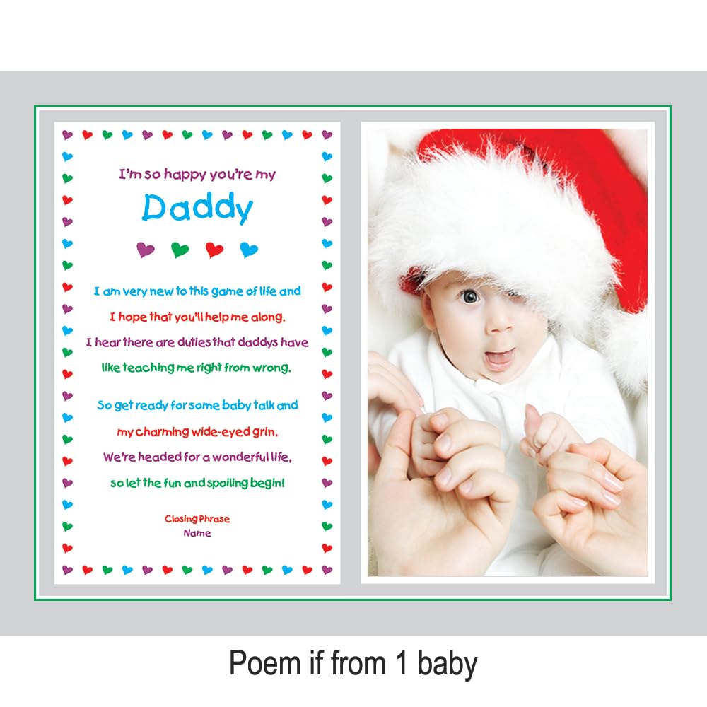 Daddy Gift From Newborn, New Dad Sweet Poem For Christmas Or His Birthday From Son Or Daughter, 8X10 Inch Print Personalized Wit